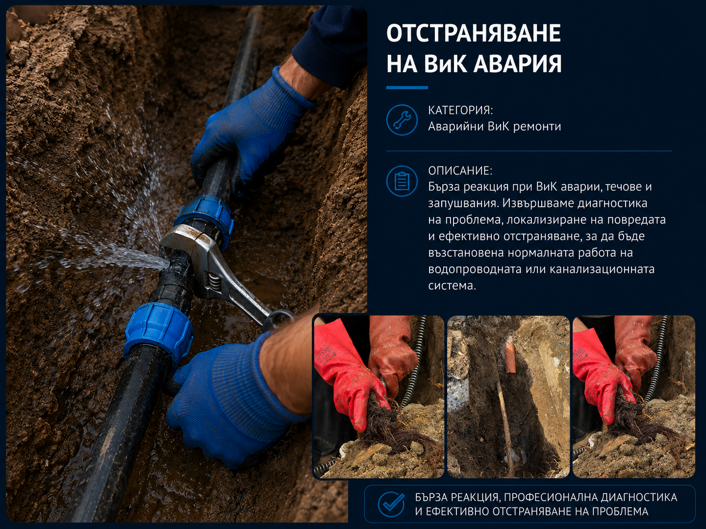 Отстраняване на ВиК авария